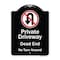 Signmission Designer Series-Private Driveway Dead End No Turn Around With Symbol, 24" x 18", BW-1824-9924 A-DES-BW-1824-9924 - alternate 1